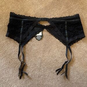 Sheer Black Garter Belt - Women Intimates & Sleepwear